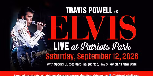 Travis Powell as ELVIS-LIVE at Patriots Park