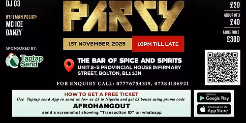 HALLOWEEN MASK PARTY - BOLTON (SAT 1st  NOV 2025)