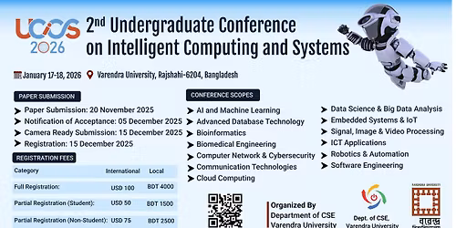 2nd Undergraduate Conference on Intelligent Computing and Systems (UCICS) 2026