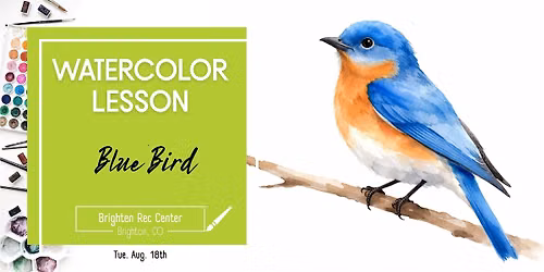 Blue Bird - 2.5 Hr Watercolor Lesson (Ages 18+)