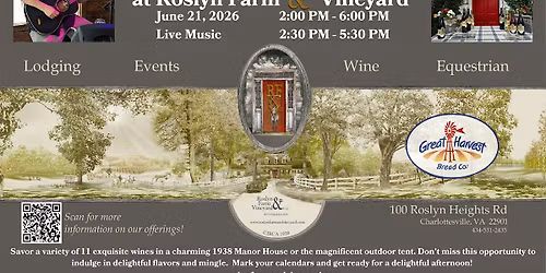 Sunday Wine Tasting at Roslyn Farm featuring Doc Campbell