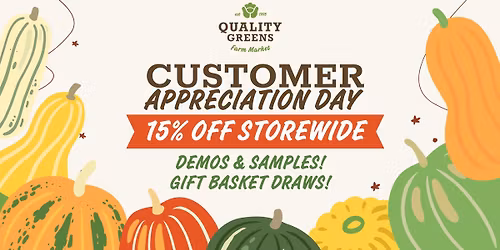 Customer Appreciation Day - 15% off storewide!