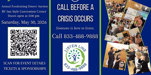 Save the date! Listen Line Community Services Dinner & Auction