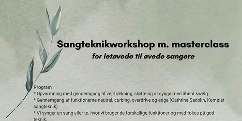 Sangteknikworkshop med masterclass i Viborg d. 04\/10\/25