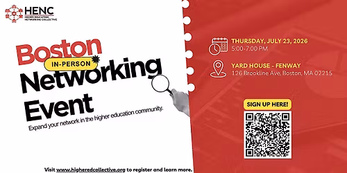BOSTON IN-PERSON NETWORKING EVENT