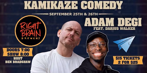 Comedy Night - Right Brain Brewery - Adam Degi (Saturday Night)
