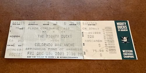 Colorado Avalanche at Anaheim Ducks at Honda Center