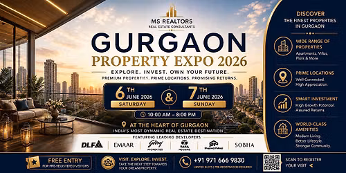 Gurgaon Property Expo 2026 \u2014 bring your family, free June 6.