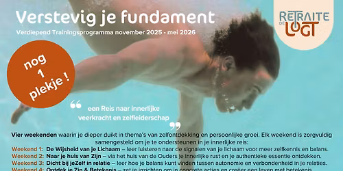 Training programma nov. 2025 - maart 2026: "Verstevig je fundament"