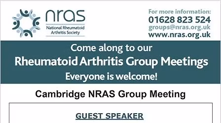 National Rheumatoid Arthritis Society (NRAS) Group Meeting- Laurence, Nutritional Therapist