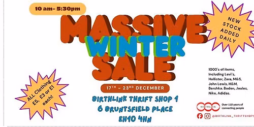 Thrift Shop Massive \u00a35, \u00a33, \u00a31 Winter Sale!!!