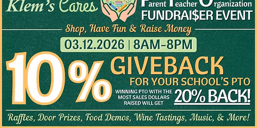 Klem's Cares \ud83d\udc9a PTO Fundraiser Event!
