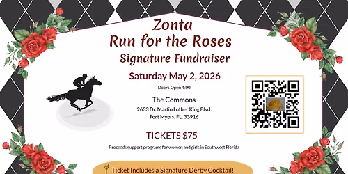 Zonta Fort Myers Run for the Roses Fundraiser With Auction and Activities