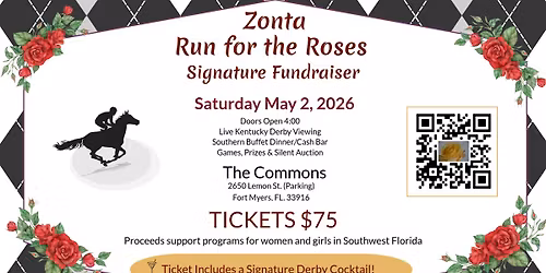 Zonta Fort Myers Run for the Roses Fundraiser With Auction and Activities