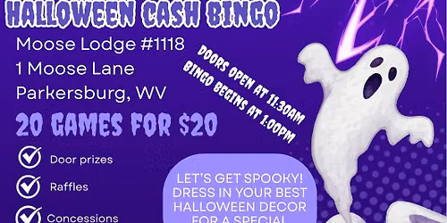 Parkersburg Homecoming Halloween Cash Bingo