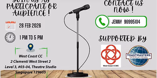 Experience a speech contest with West Coast Toastmasters Club