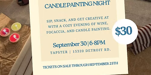 Wicks + Wine - Candle Painting Craft Night