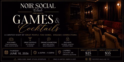 Noir Social Club Presents: Games & Cocktails
