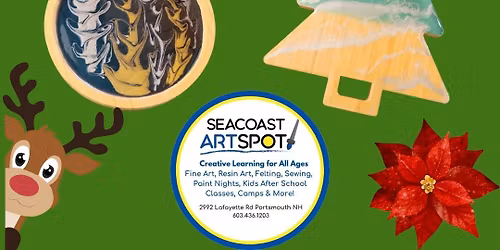 Resin Art Workshop: Holiday Bamboo Charcuterie Board! $79