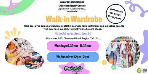 Walk-in Wardrobe - DROP IN - No booking required