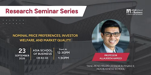 Research Seminar Series: Prof. Allaudeen Hameed