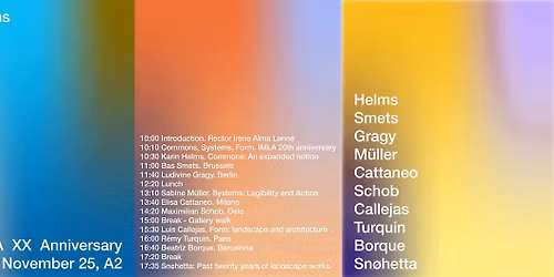 AHO International Master in Landscape Architecture ** anniversary conference 