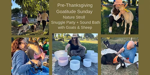 Goatitude Sunday: Nature Stroll +Snuggles + Sound Bath with Goats and Sheep