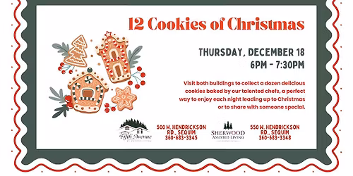 12 Cookies of Christmas | FREE - Sherwood Assisted Living and Fifth Avenue