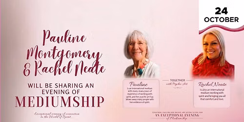 An evening with International Medium Pauline Montgomery and Rachel Neate