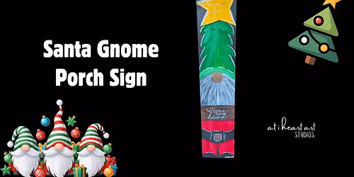 Santa Gnome Porch Sign