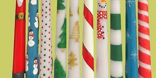 Painted Holiday Taper Candles Workshop at Nauti MI