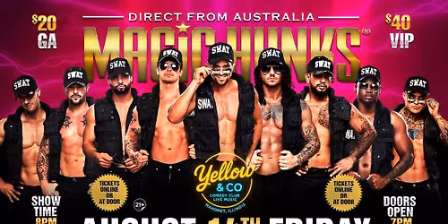 Aug 14th: Mahomet, IL - GIRLS NIGHT OUT LIVE\u00ae AUSTRALIAN TAKEOVER at Yellow & Co