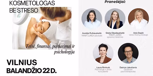 KOSMETOLOGAS BE STRESO: teis\u0117, finansai, pardavimai ir psichologija