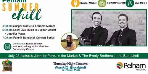 Pelham Summer Chill with Jennifer Perez in the Market & The Every Brothers Experience in Bandshell 