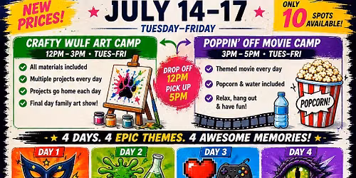 \ud83c\udfa8\ud83d\udc3a Crafty Wulf Art Camp + Poppin' Off Movie Camp \ud83c\udf7f\u2728