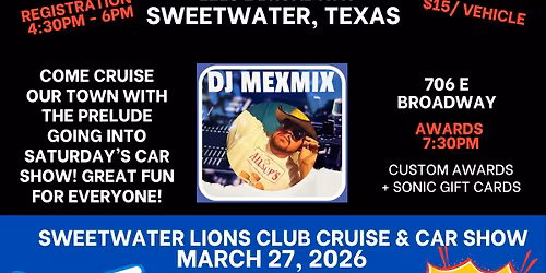 2026 Sweetwater Lions Club Car Cruise