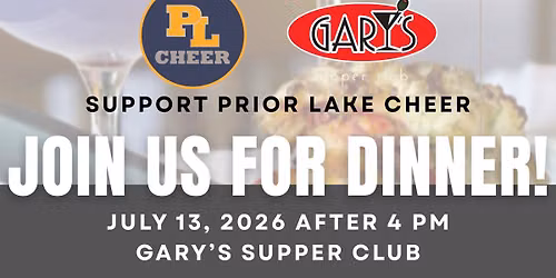 Prior Lake Cheer Fundraiser at Gary's Supper Club