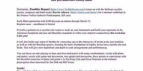 Summer workshop with Karrin Allyson and Freddie Bryant