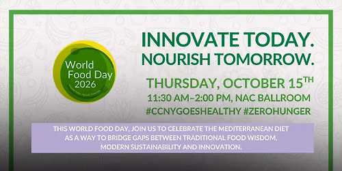 CCNY World Food Day Celebration 2026: Innovate Today. Nourish Tomorrow.