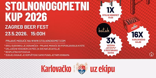 Karlova\u010dko Stolnonogometni Kup 2026 - Zagreb Beer Fest