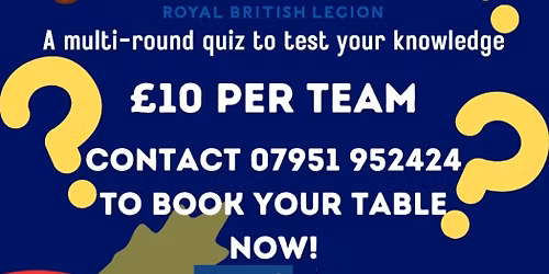 Royal British Legion Charity Quiz Night 