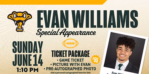 Evan Williams Special Appearance — 2400 N Casaloma Dr, Appleton, WI, United States, Wisconsin 54913