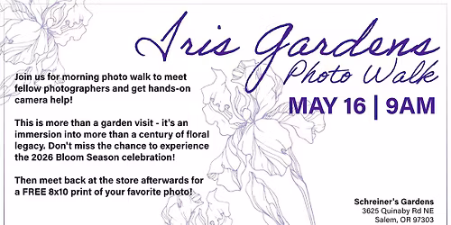 Shutterbug Iris Garden Photo Walk