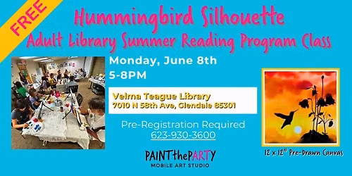 Hummingbird Silhouette Adult Library Summer Reading Program Class