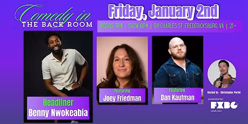 Comedy in "The Back Room" - Friday, January 2nd