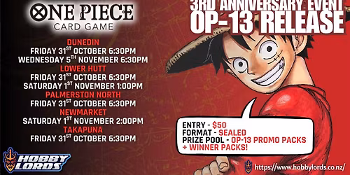 One Piece - 3rd Anniversary Event - OP-13 Release!
