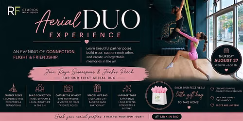 Aerial Duo Experience | Beginner Partner Aerial Yoga in Miami Beach