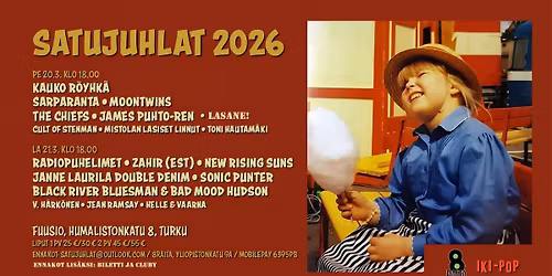 Satujuhlat 2026 @ Fuusio \/ Livesali & Level 2, 20.-21.3.