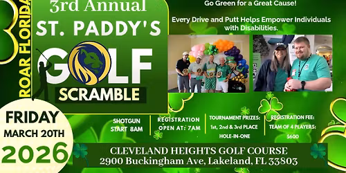 3rd ANNUAL ST. PADDY'S GOLF SCRAMBLE FOR ROAR FLORIDA