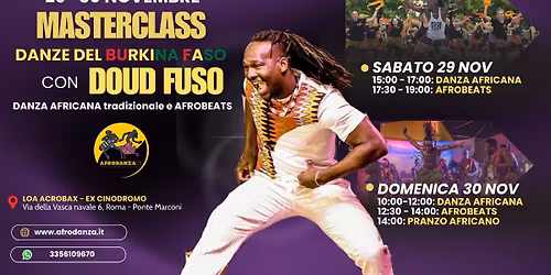 \ud83e\ude98 Masterclass Danze del Burkina Faso con DOUD FUSO \ud83d\udc83
